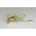 brosa Swarovski. " Grasshopper" . argint vermeil. Austria